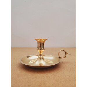 Vintage Brass Candle Holder - Brass Candlestick Holder - Brass Chamberstick -